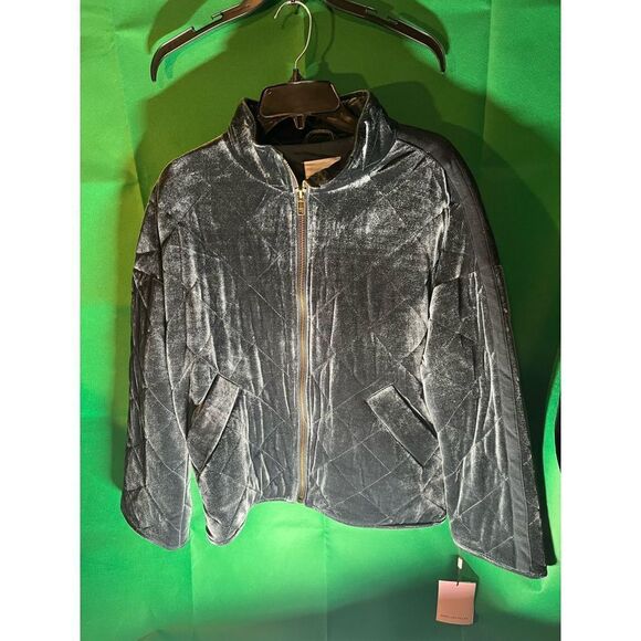 Avec Les Fils Box Quilt Charcoal Navy Oversize Jacket - Picture 6 of 10